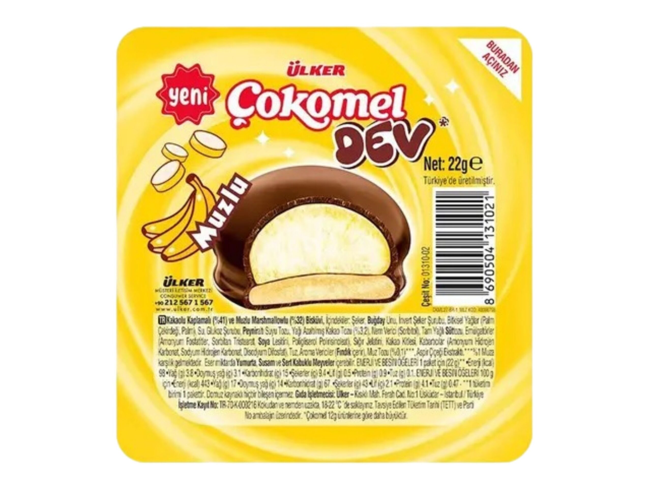 ULKER COKOMEL BANANA 22 GR